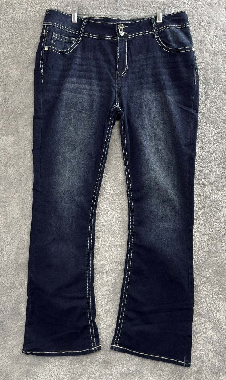 WallFlower Luscious Curvy Fit Jeans Juniors 15 Dark Wash Bootcut Denim